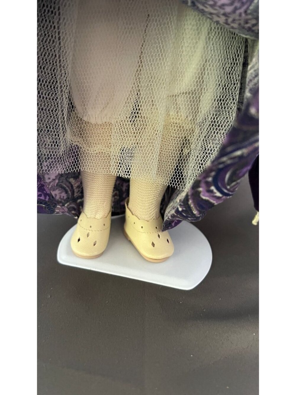 Limited Edition Victorian Porcelain Doll In Purple Dress & Lace Accents - Picture 7 of 8